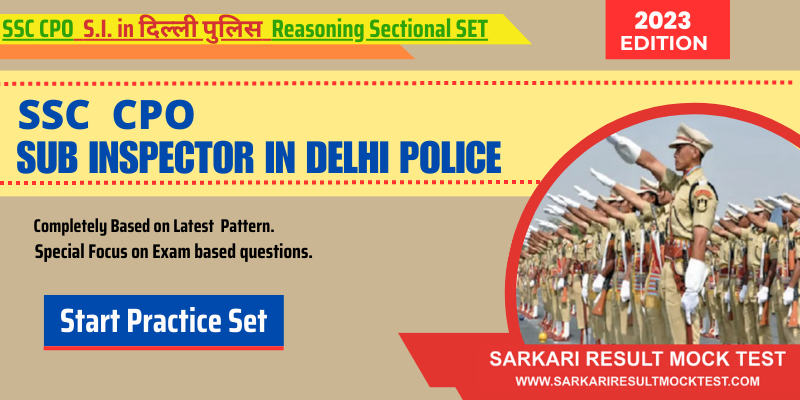 SSC Sub Inspector SI in Delhi Police Reasoning Sectional